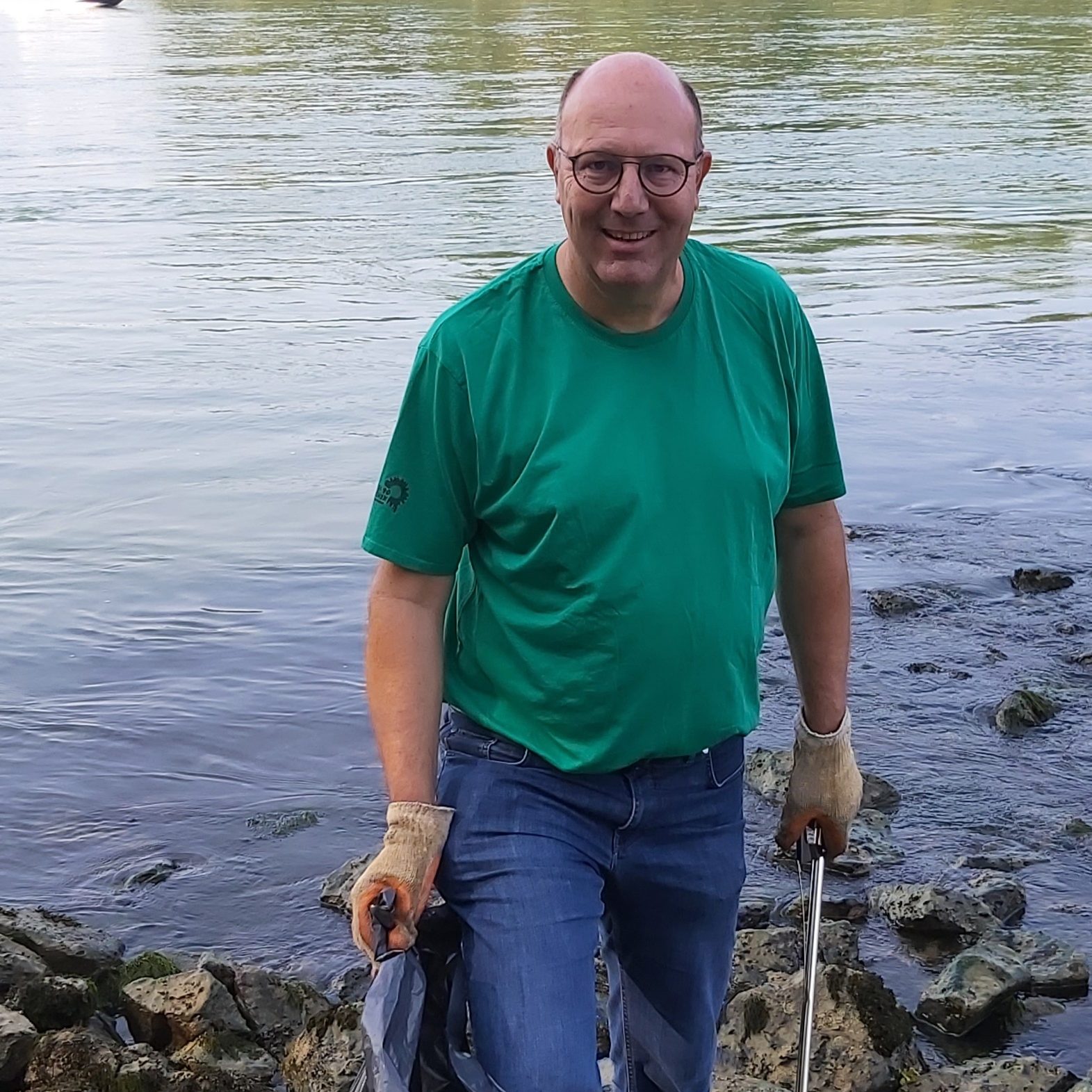 Müll sammeln beim Rhine Clean Up