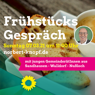 Frühstücksgespräch mit jungen GemeinderätInnen am 07.03.21 um 11:00 Uhr